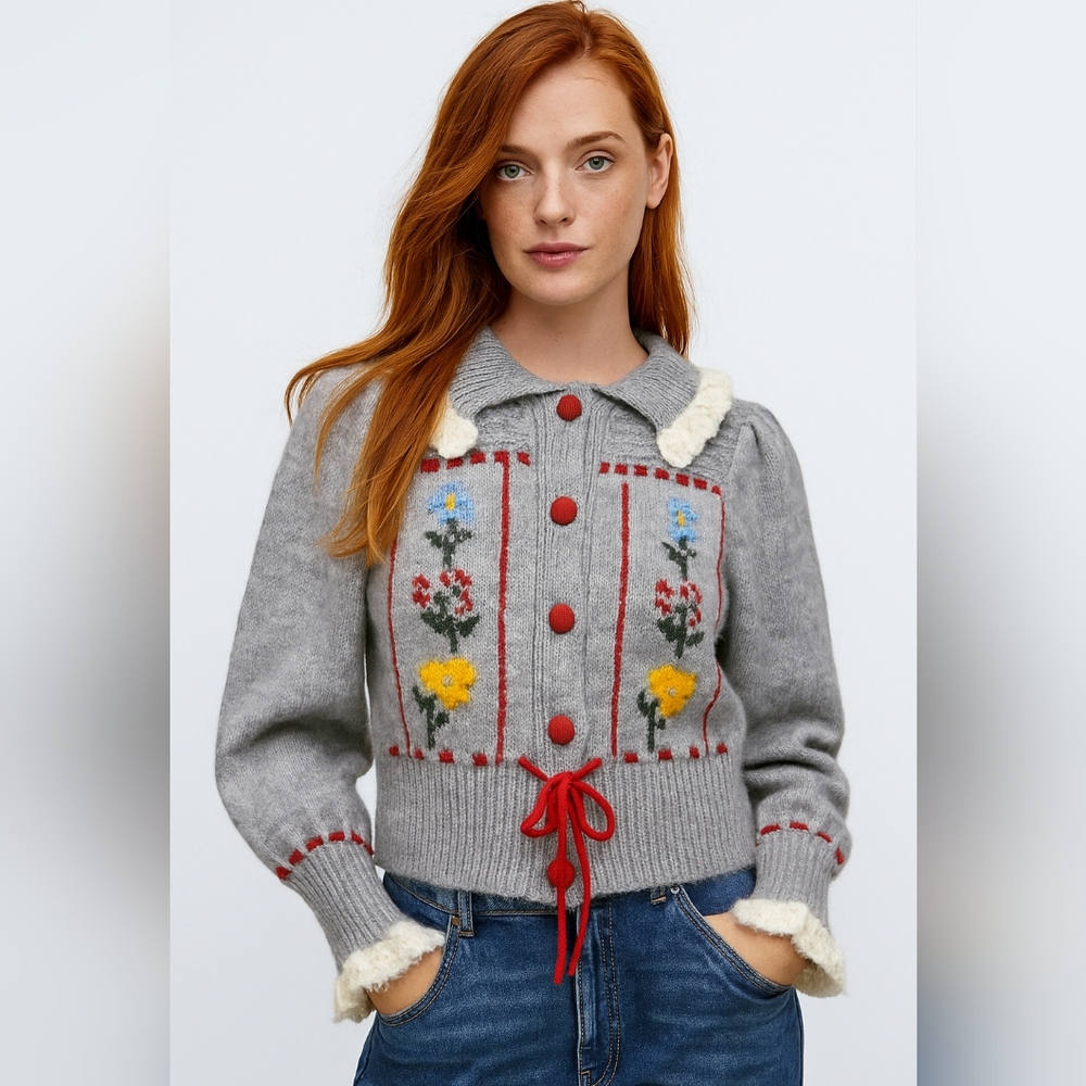 BNWT! Zara knit Jaquard Cardigan
